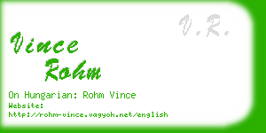 vince rohm business card